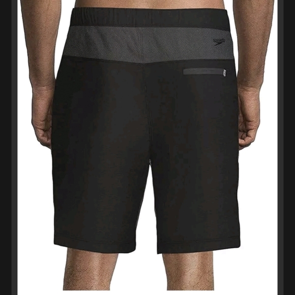 NWT Men's Speedo Tech Volley Trunks Black L - Picture 2 of 4